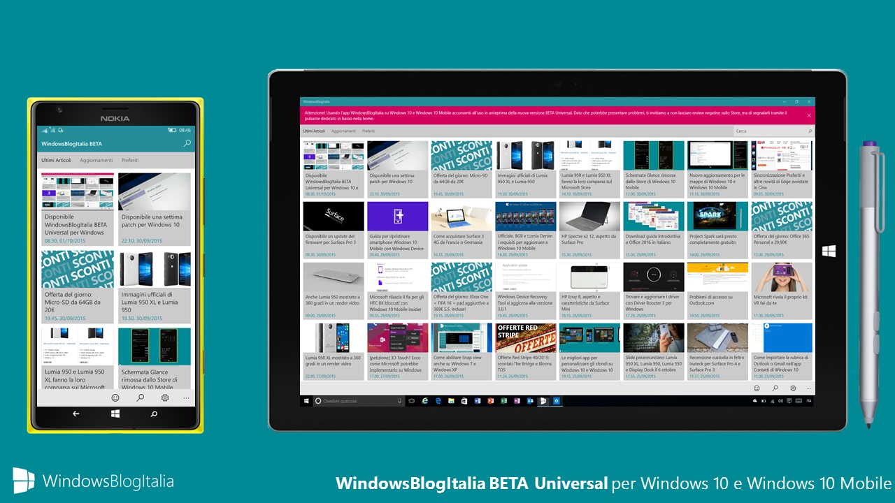 WindowsBlogItalia BETA Universal - Windows 10 e Windows 10 Mobile