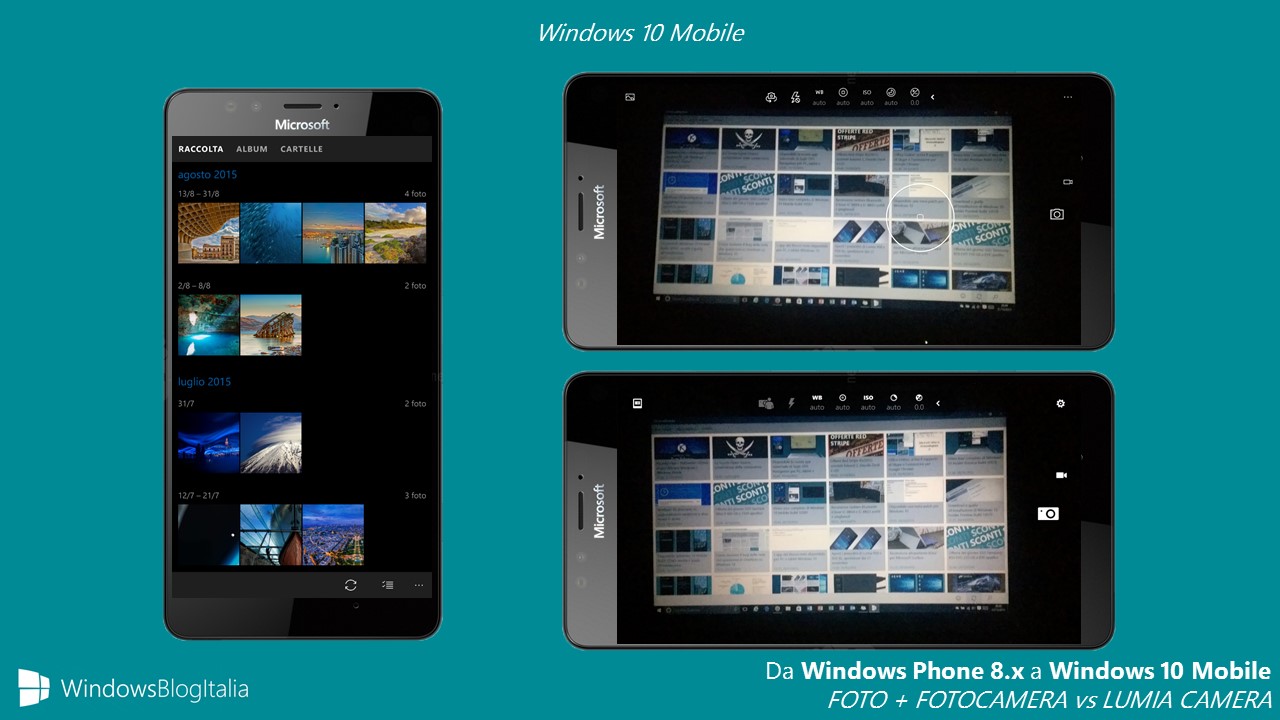 FOTO e FOTOCAMERA vs LUMIA CAMERA - Windows 10 Mobile