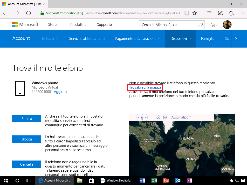 Mappa 2 - Trova il mio telefono
