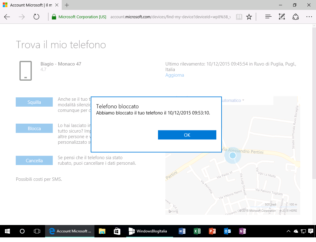Telefono bloccato