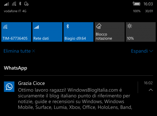 Whatsapp notifiche