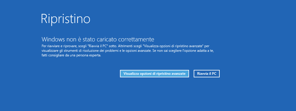 Ripristino automatico Windows 10
