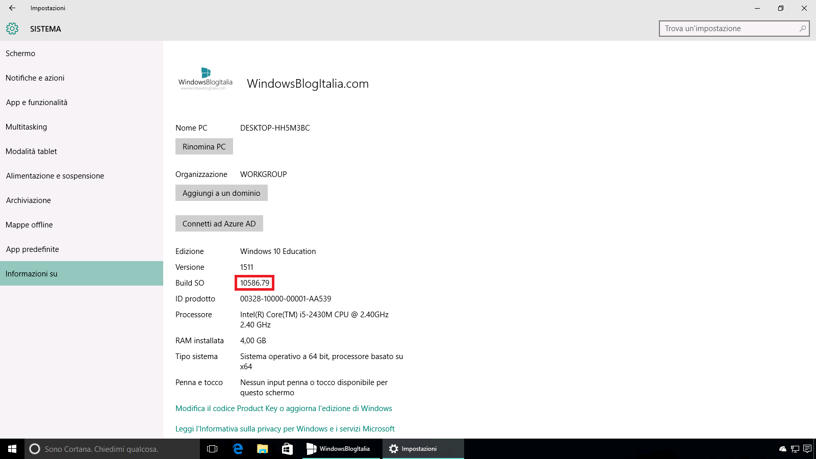Windows 10 10586.79 - WindowsBlogItalia