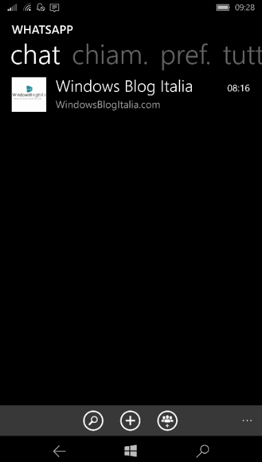 barra di navigazione - windows 10 mobile