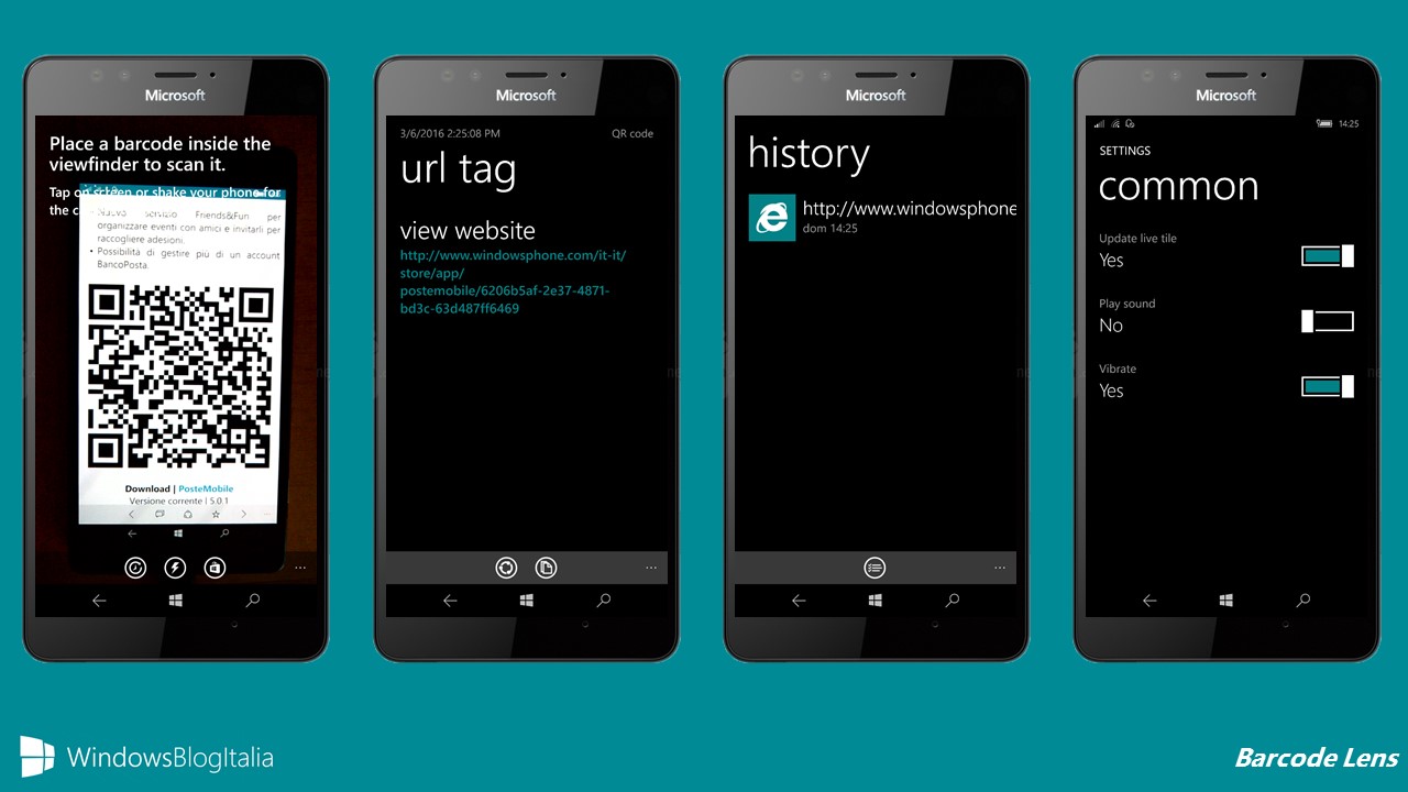 Barcode Lens - codici a barre e qr code Windows 10 Mobile
