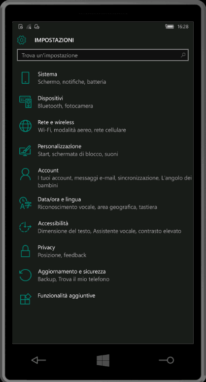 Posta di Outlook - Notifiche impostazioni sistema