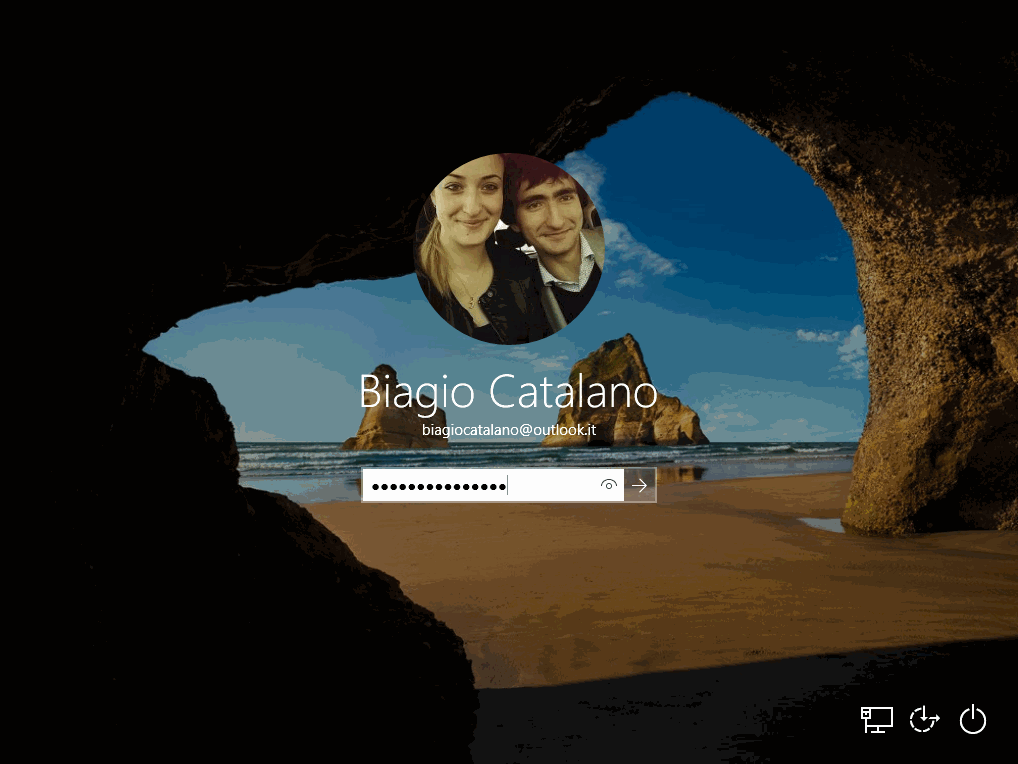 Indirizzi email schermata di blocco