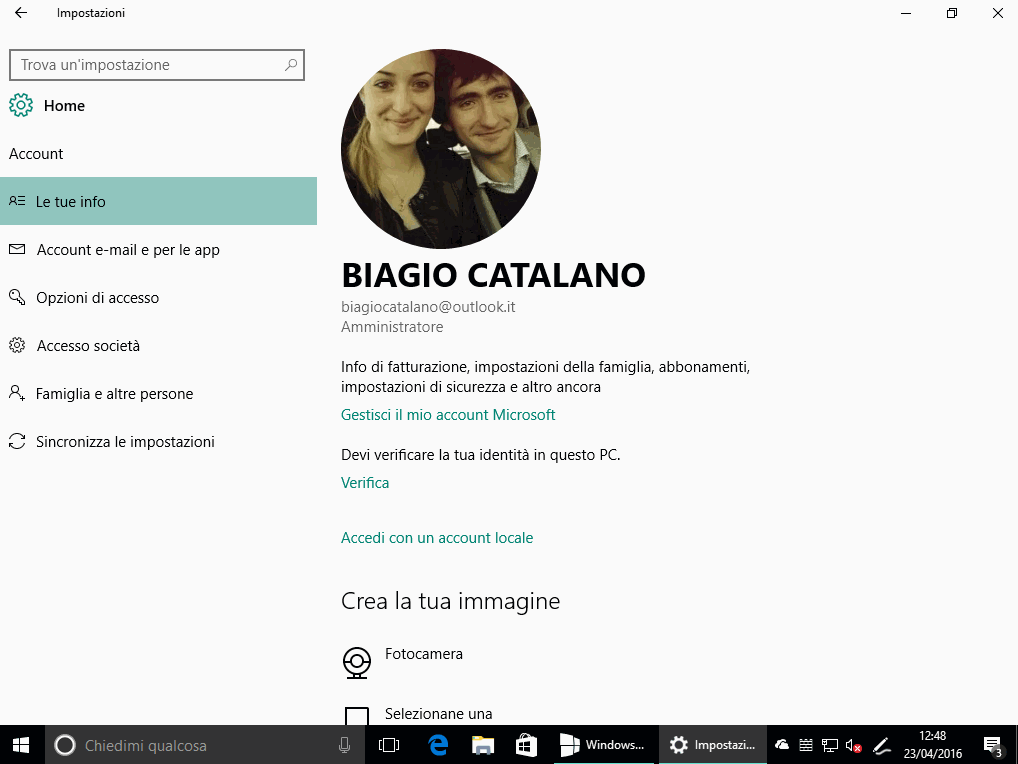Verifica Account Microsoft