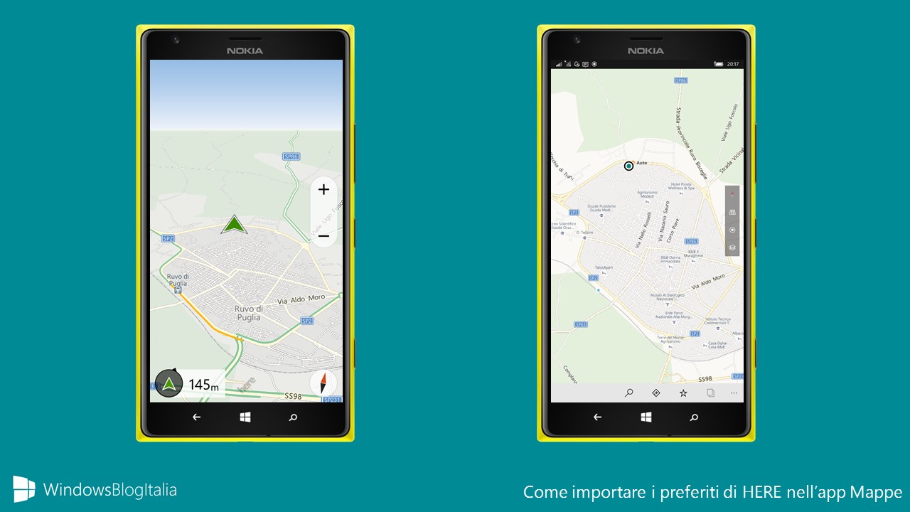 Importare i preferiti di HERE nell'app Mappe