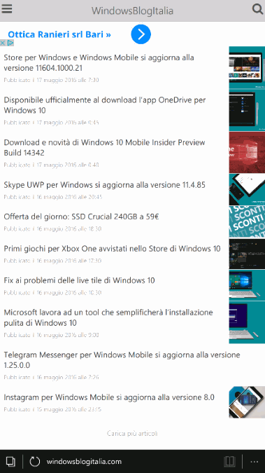 Swipe Microsoft Edge - 14342