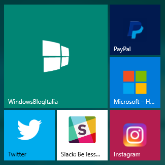 Aggiungi il sito web a Start - Microsoft Edge - Windows 10