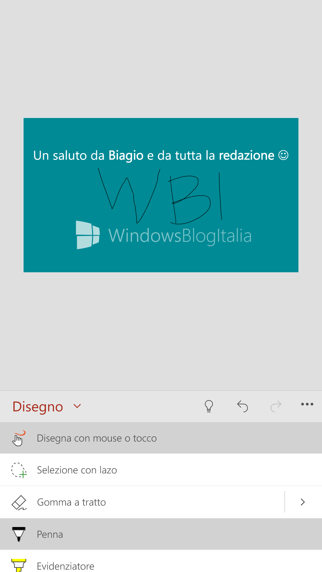 Scheda Draw - Office Mobile per Windows Mobile