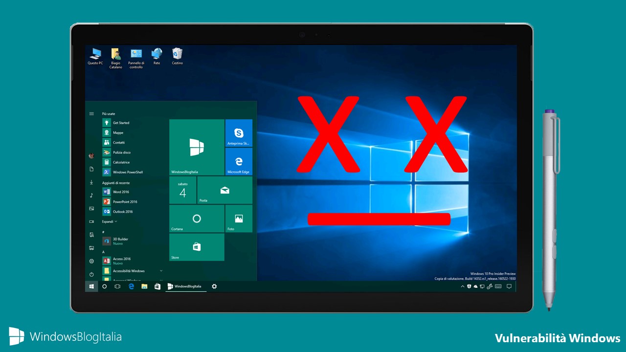 Nuova vulnerabilità Windows 10
