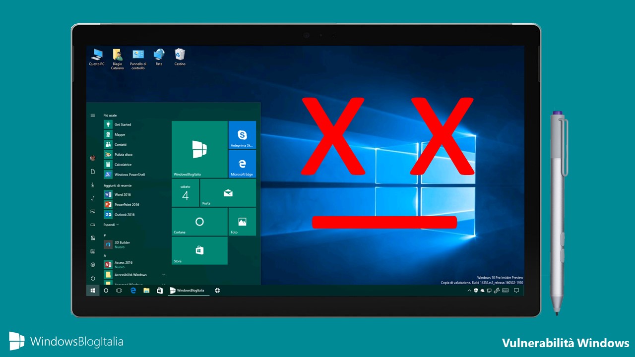 Vulnerabilità versioni Windows