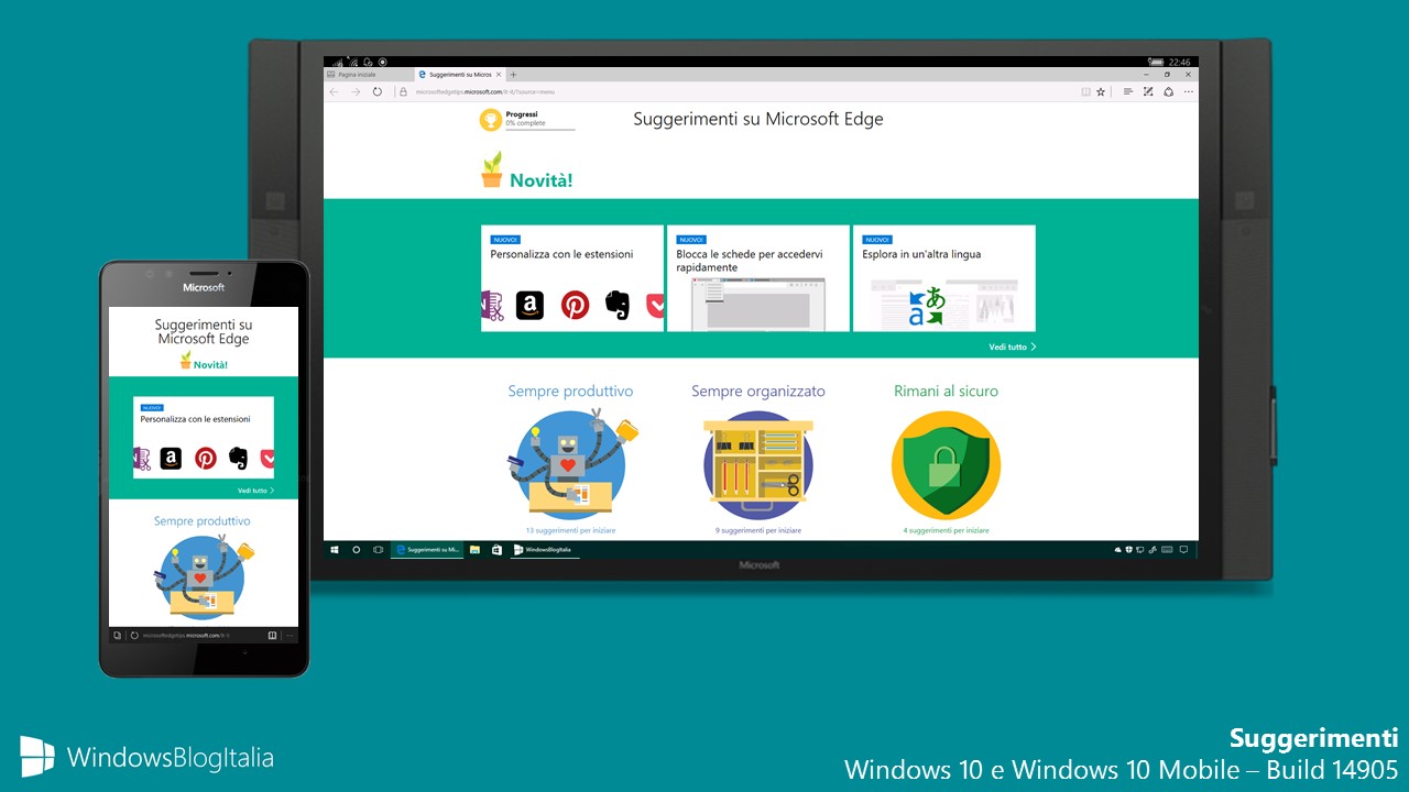 Suggerimenti - Windows 10 e Windows 10 Mobile Redstone 2