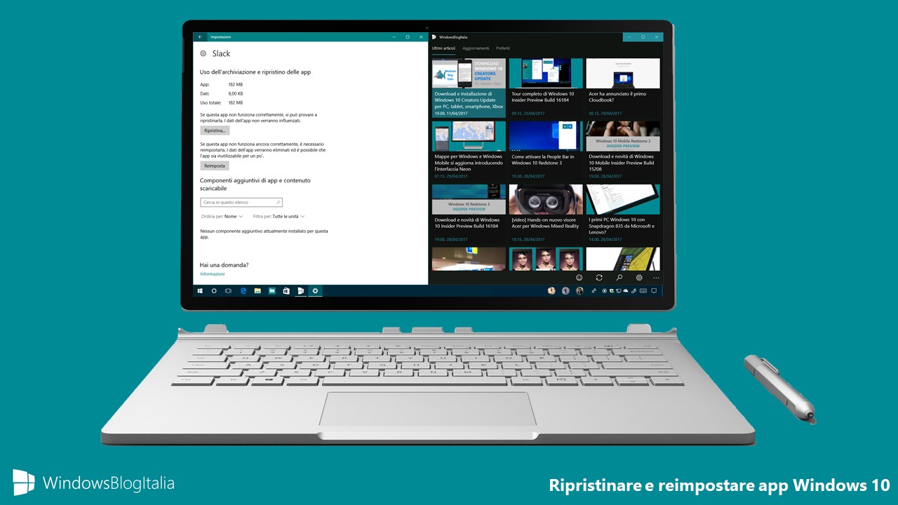 Ripristinare app - Windows 10 