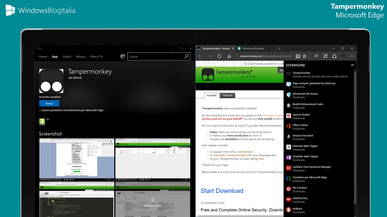 Tampermonkey per Microsoft Edge