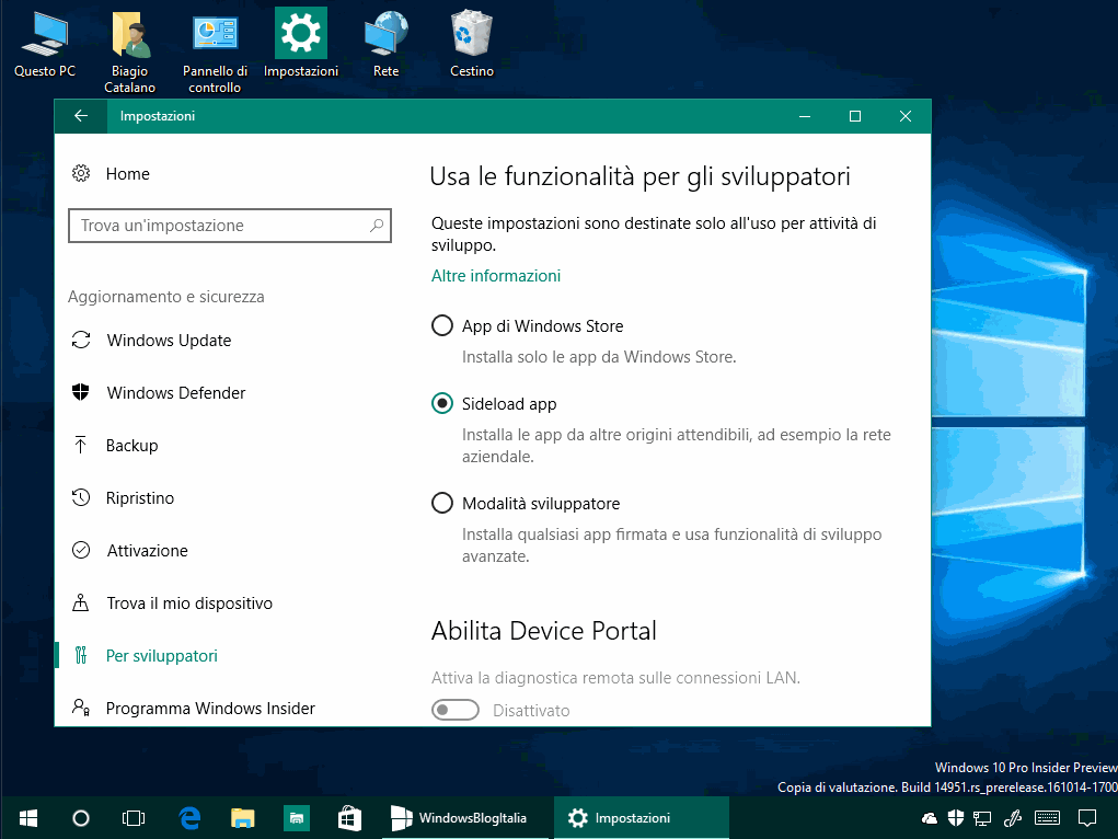 modalita-sviluppatore-windows-10-build-14951