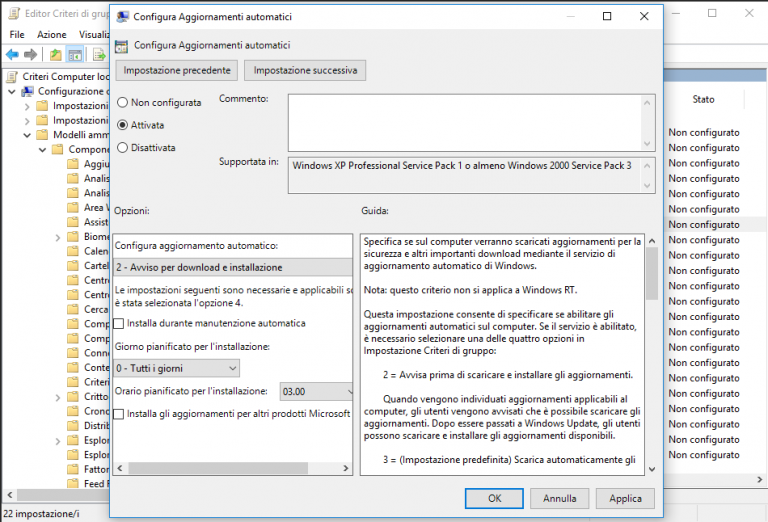 Come disattivare gli aggiornamenti automatici di Windows 10