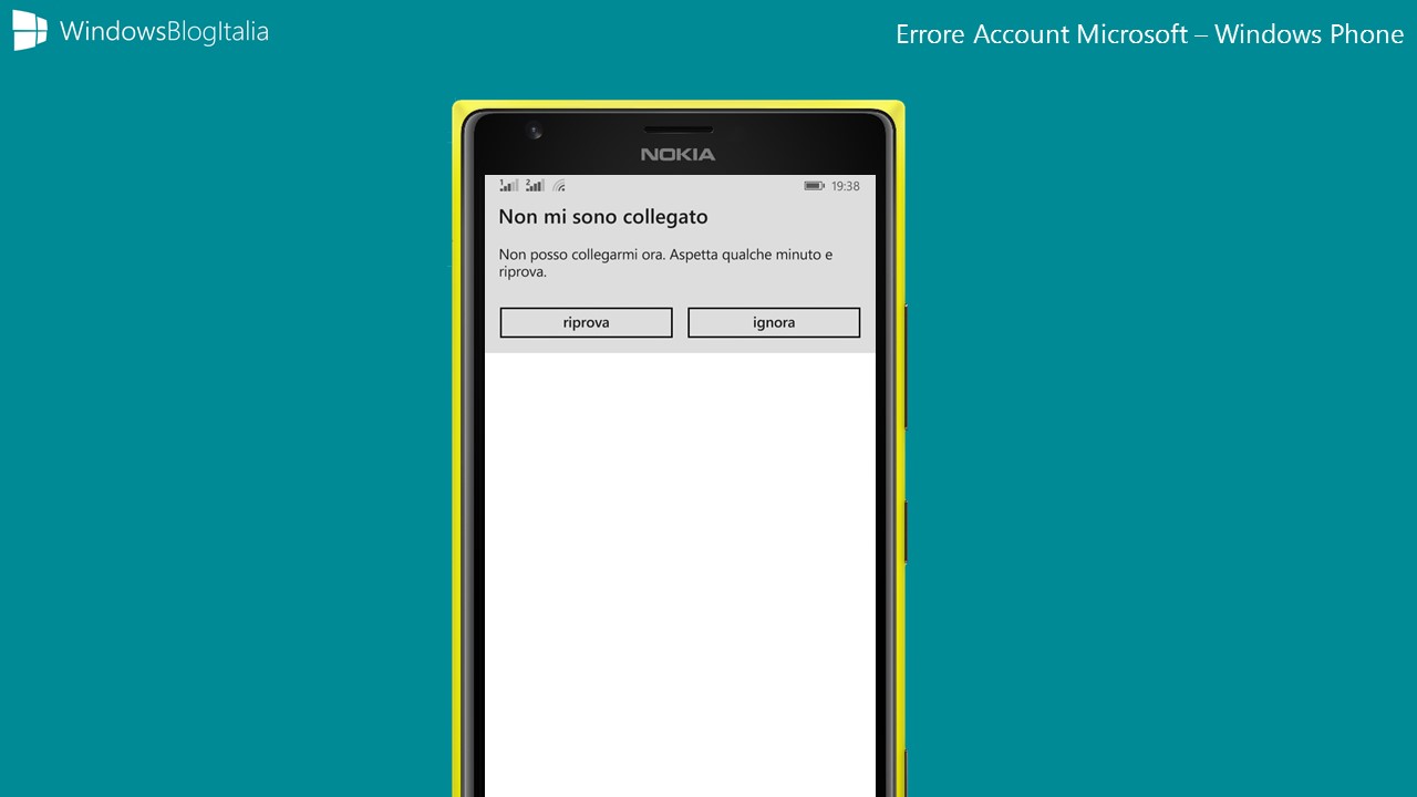 Problemi Account Microsoft - Windows Phone