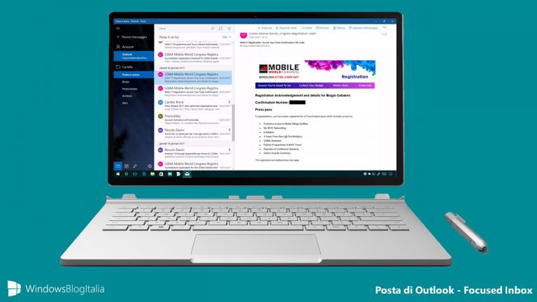 windows 10 mail app focused inbox