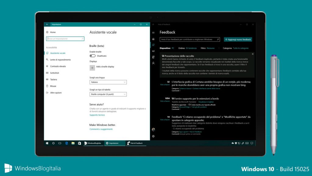 Tour completo di Windows 10 Insider Preview Build 15025