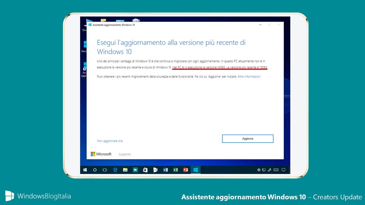 Assistente aggiornamento Windows 10 - Creators Update