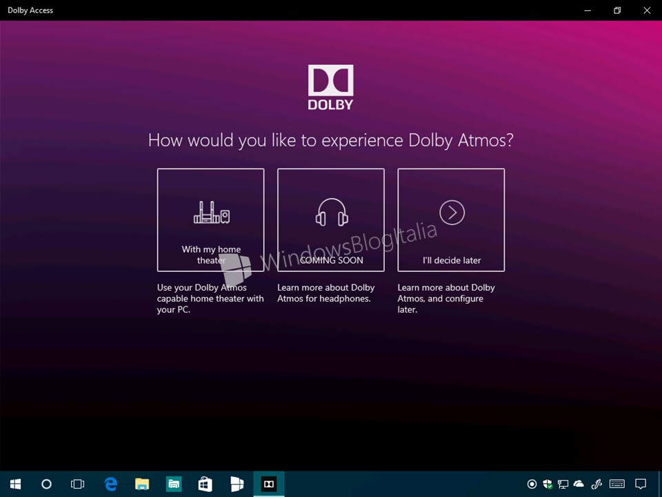 Dolby access windows