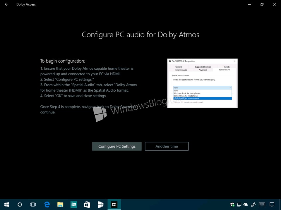 Dolby access windows