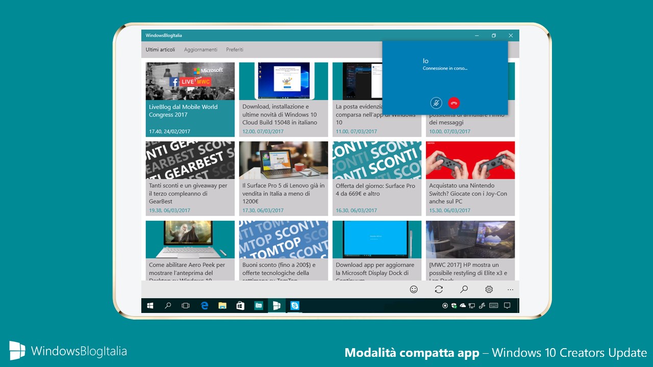 Modalità compatta app - Windows 10 Creators Update