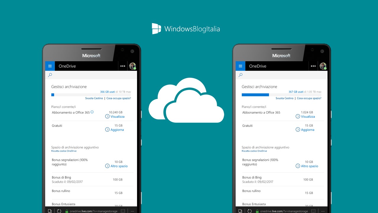 Riduzione spazio OneDrive - Microsoft