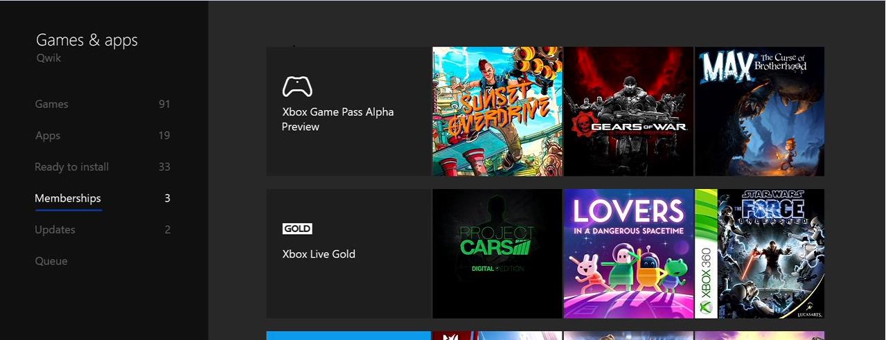 Xbox Game Pass Xbox One