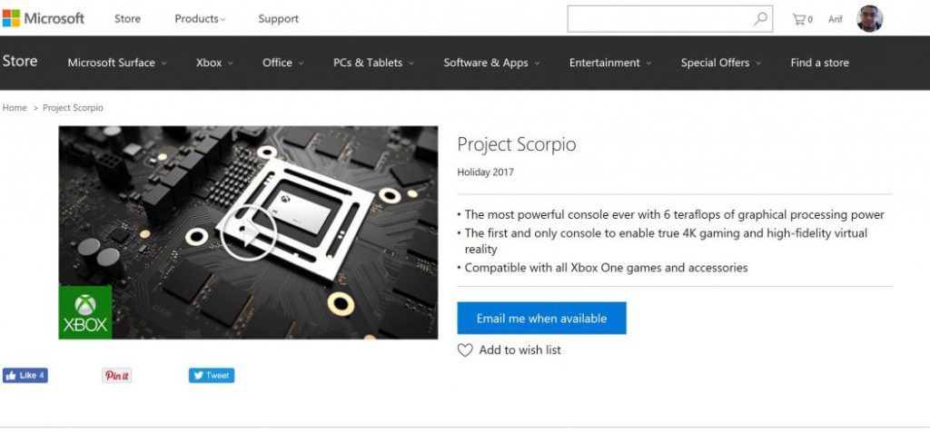 Project Scorpio - Microsoft Store