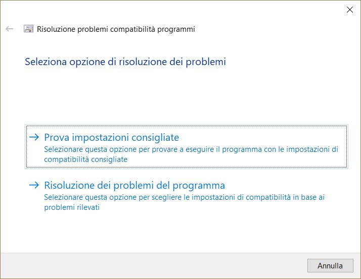 Eseguibili vecchi su Windows 10