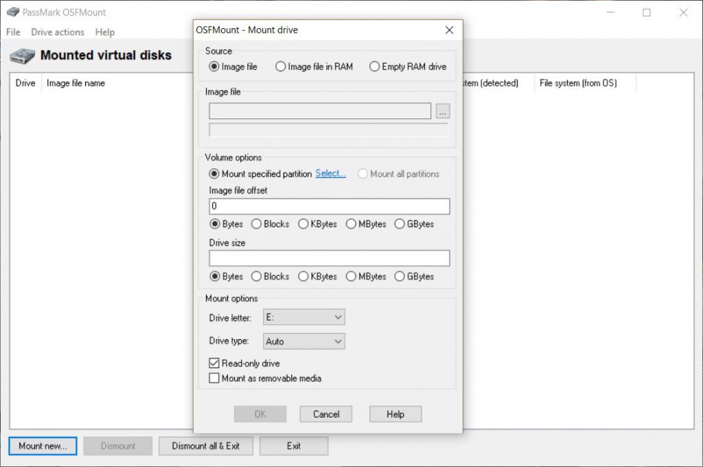 OSFMount RAM Disk