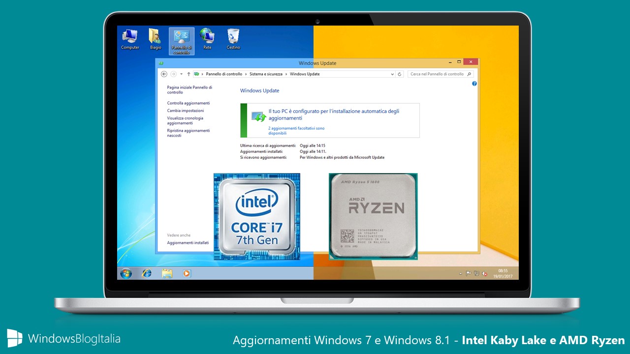 Installare gli aggiornamenti di Windows 7 e 8.1 nei recenti processori Intel e AMD