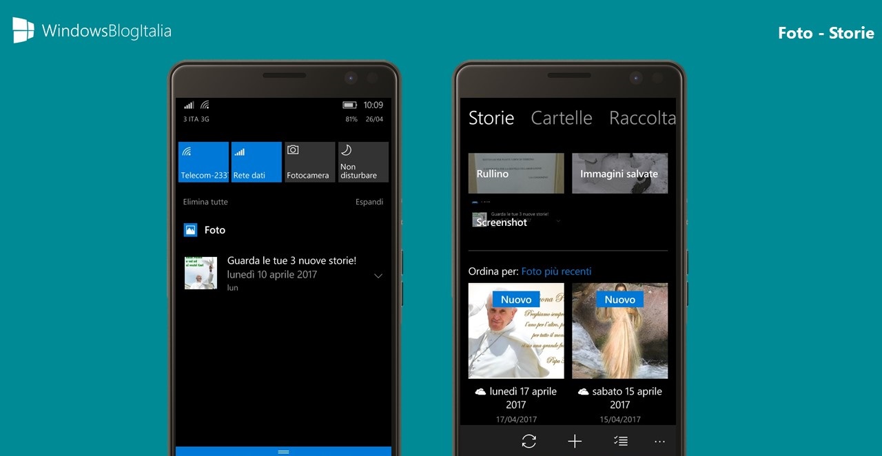 Storie app Foto Windows 10