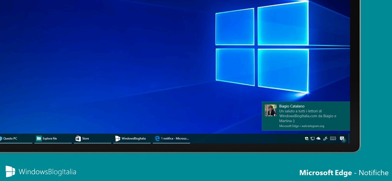 Notifiche Microsoft Edge - Windows 10 Creators Update