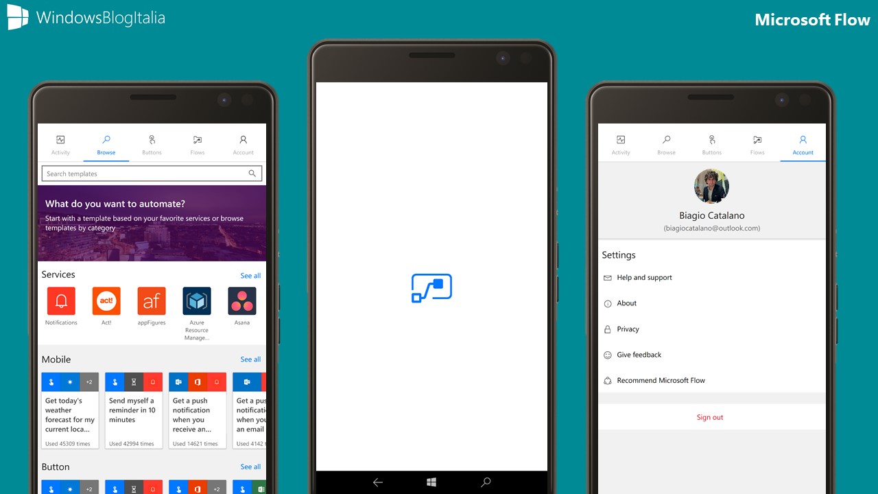 Microsoft Flow - Windows 10 Mobile