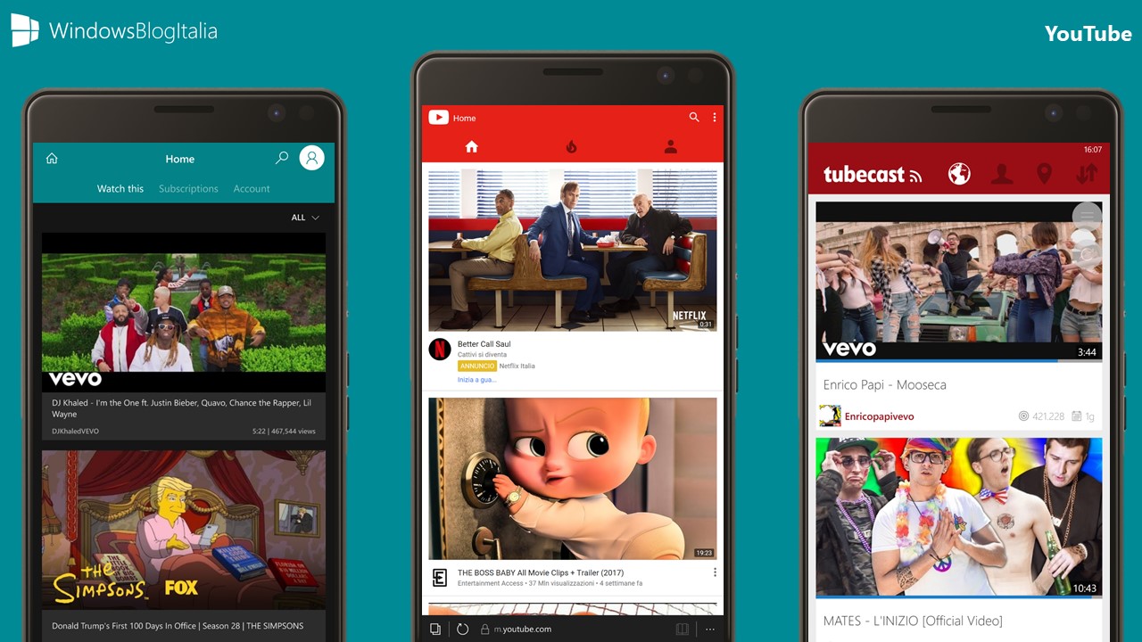 YouTube - Windows Phone, Windows 10 e Windows 10 Mobile