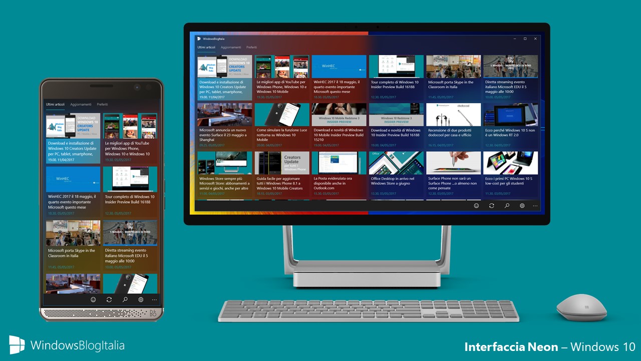 Project Neon - Windows 10 e Windows 10 Mobile
