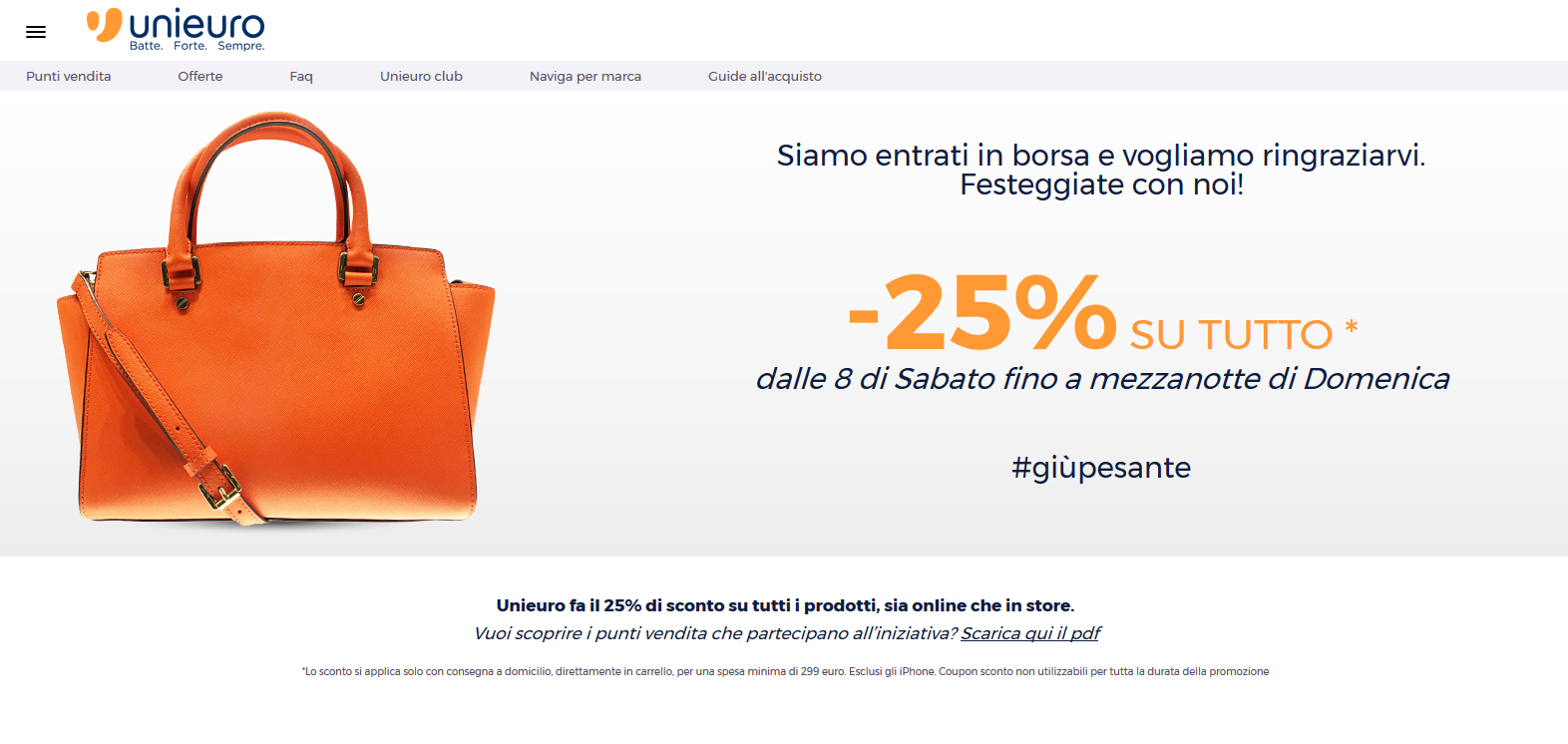 25 di sconto su PC tablet e smartphone da Unieuro