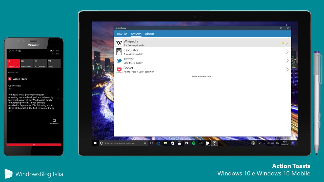 Action Toasts Windows 10 Windows 10 Mobile