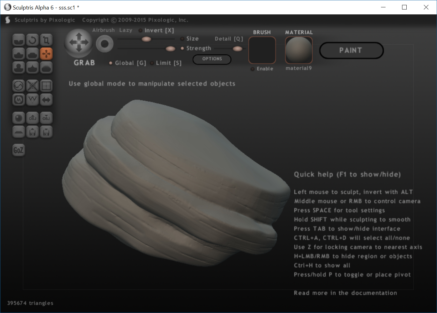 Modello 3D disegnato con Sculptris