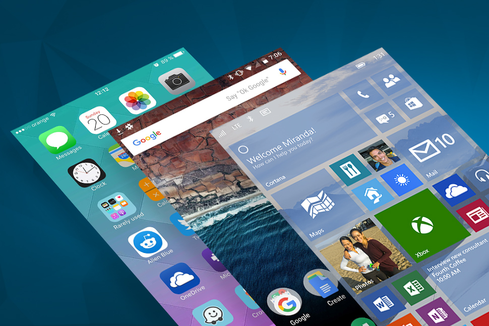 Windows 10 Mobile app Android iOS