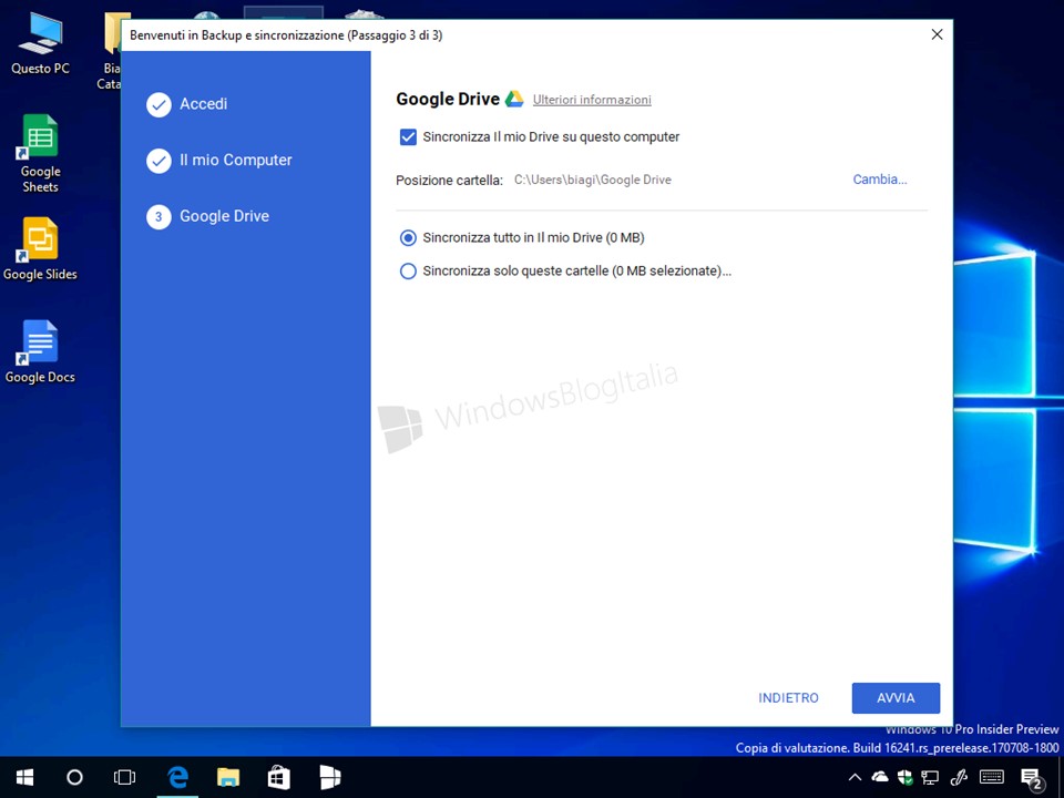 Backup e sincronizzazione Google 7