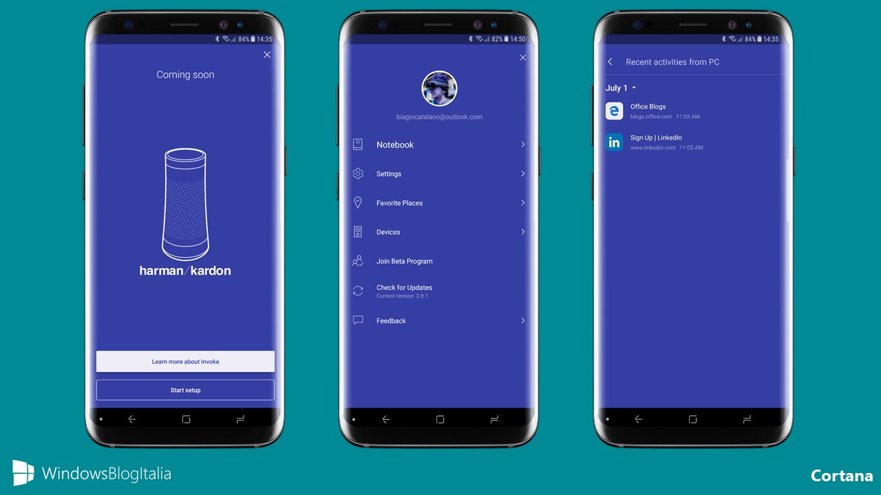 Ripresa delle attività in arrivo anche in Cortana per Android