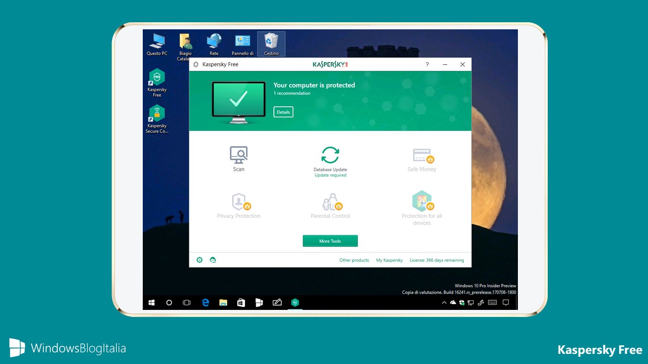 Kaspersky Free, nuova versione gratuita del celebre antivirus per PC e tablet Windows