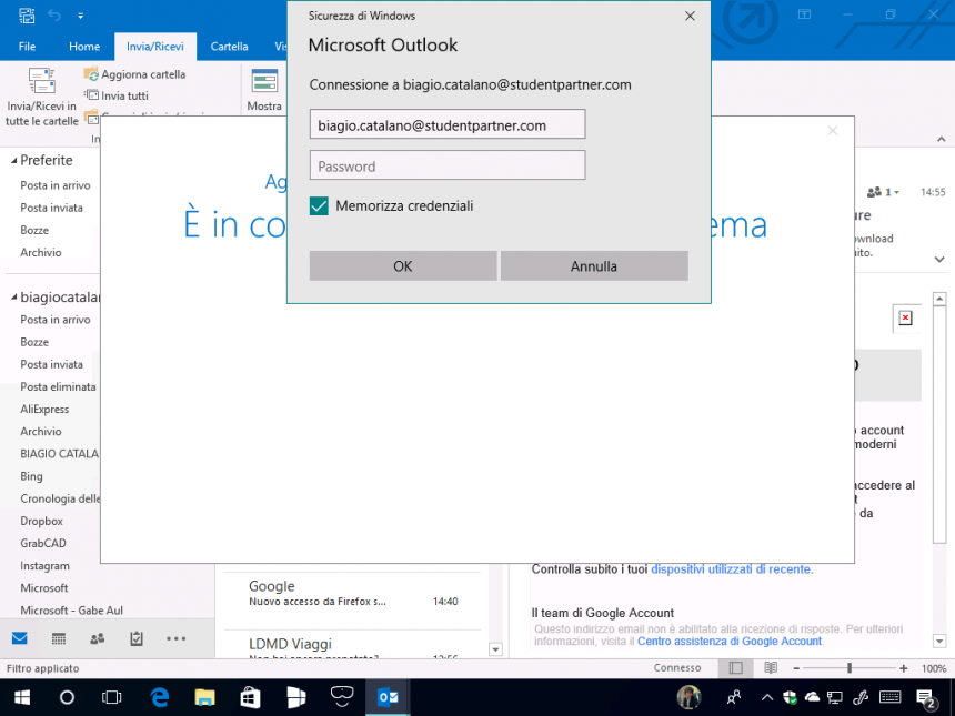 scaricare posta da server exchange
