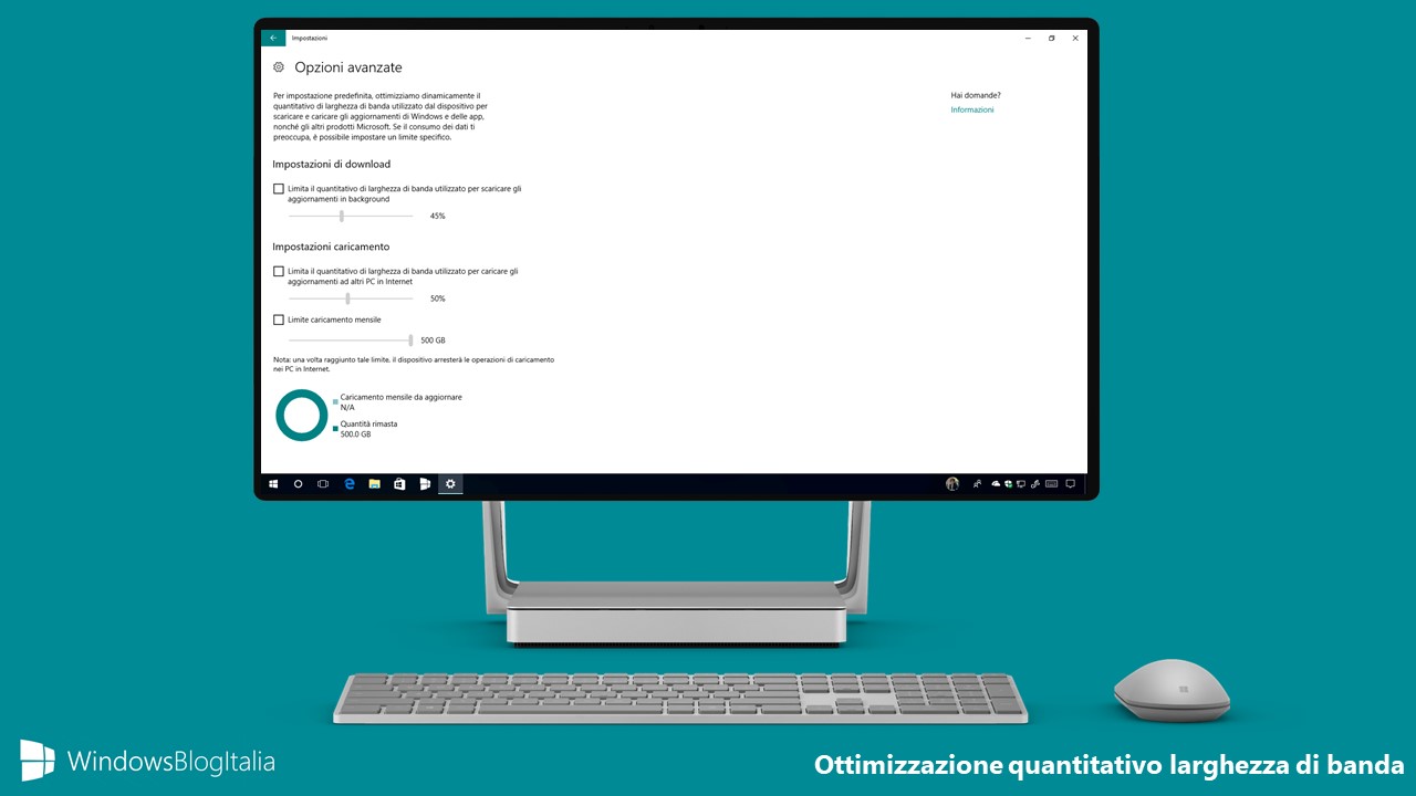 Microsoft permette di gestire la banda occupata da Windows Update in Windows 10